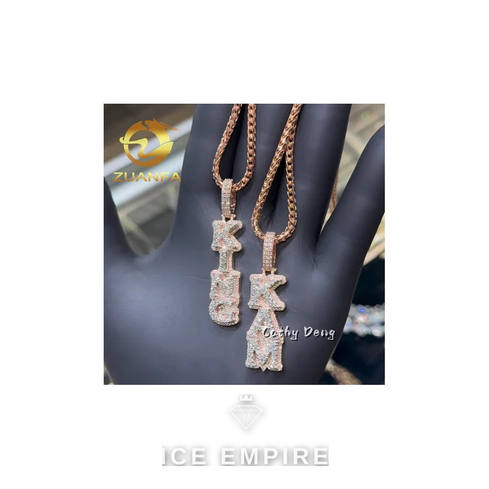 Iced Out Baguette Rose Gold Plated Lab Grown Diamond Cuban Chain