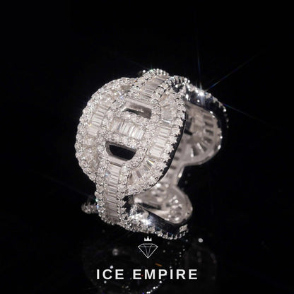 Iced Out Baguette 925 Silver Moissanite Ring