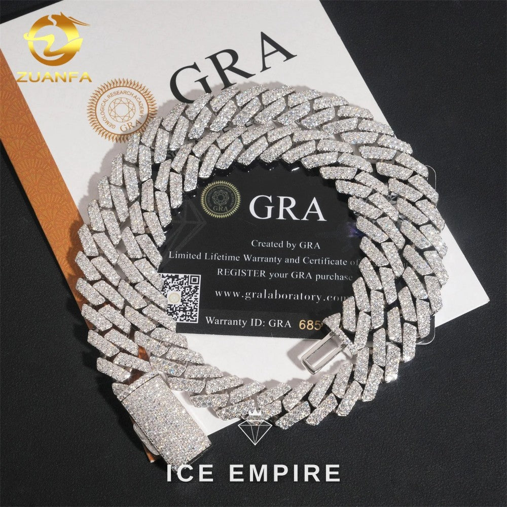 Iced Out Rose Gold Plated Moissanite Cuban Chain