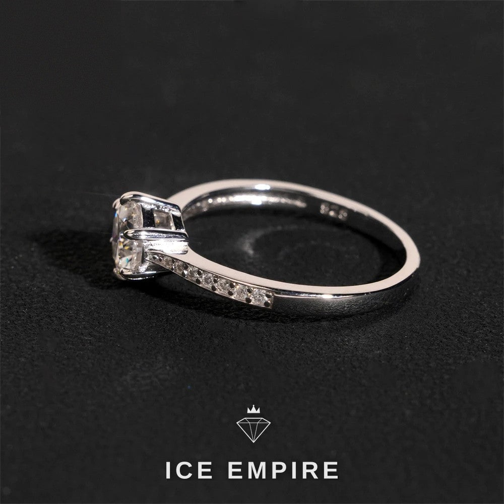 Iced Out Gold Plated Moissanite Engagement Ring