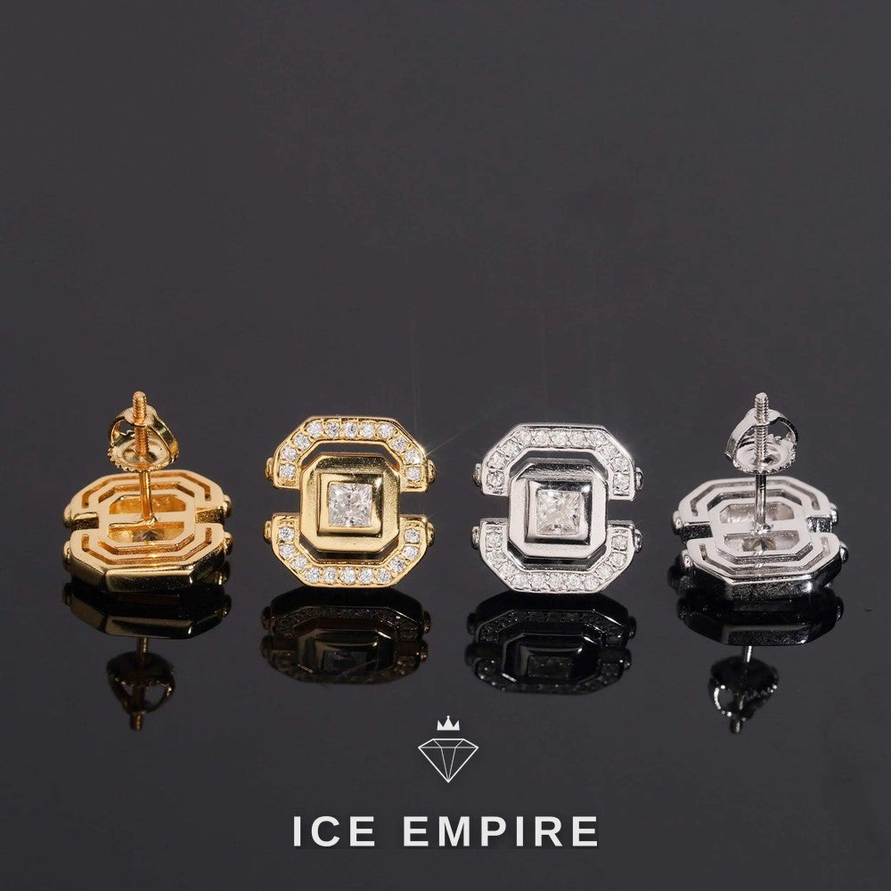 Iced Out Rose Gold Plated Moissanite Earrings