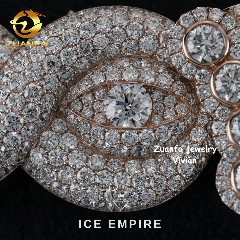 Iced Out Rose Gold Plated Moissanite Cuban Chain