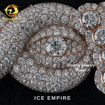 Iced Out Rose Gold Plated Moissanite Cuban Chain