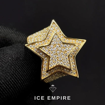 Iced Out 925 Silver Moissanite Ring