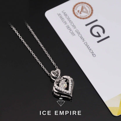 Iced Out Heart 925 Silver Lab Grown Diamond Pendant