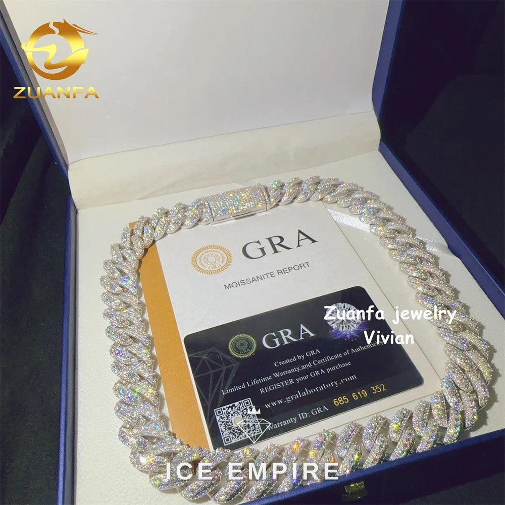 Iced Out Rose Gold Plated Moissanite Cuban Chain