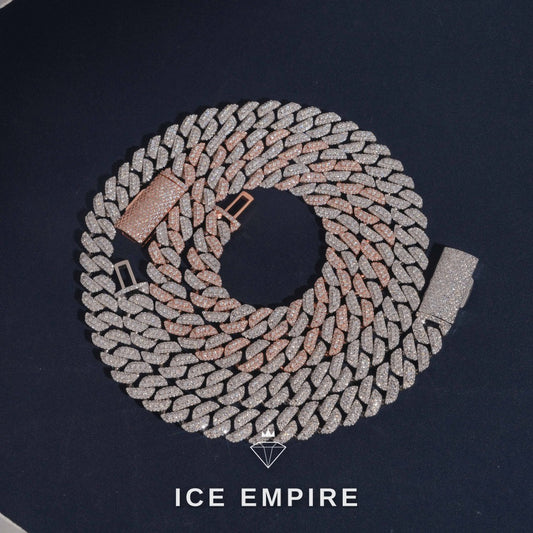 Iced Out Rose Gold Plated Moissanite Cuban Chain