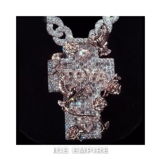 Iced Out 925 Silver Moissanite Pendant