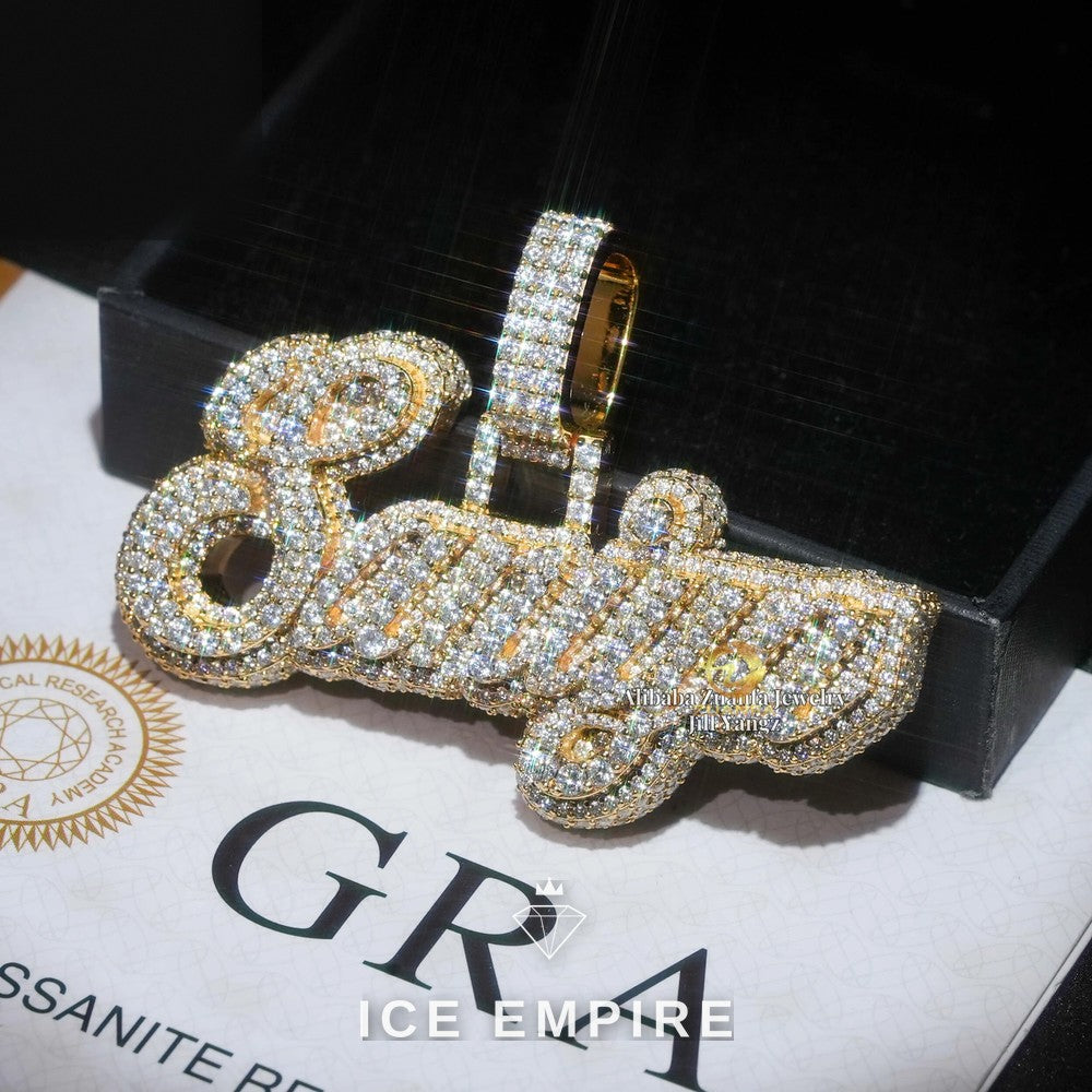 Iced Out Cross Rose Gold Plated Moissanite Pendant