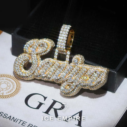 Iced Out Cross Rose Gold Plated Moissanite Pendant