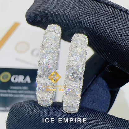 Iced Out 925 Silver Moissanite Engagement Ring