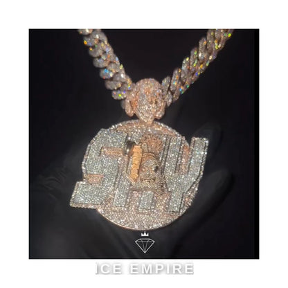 Iced Out Rose Gold Plated Moissanite Pendant
