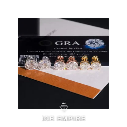 Iced Out Rose Gold Plated Moissanite Stud Earrings
