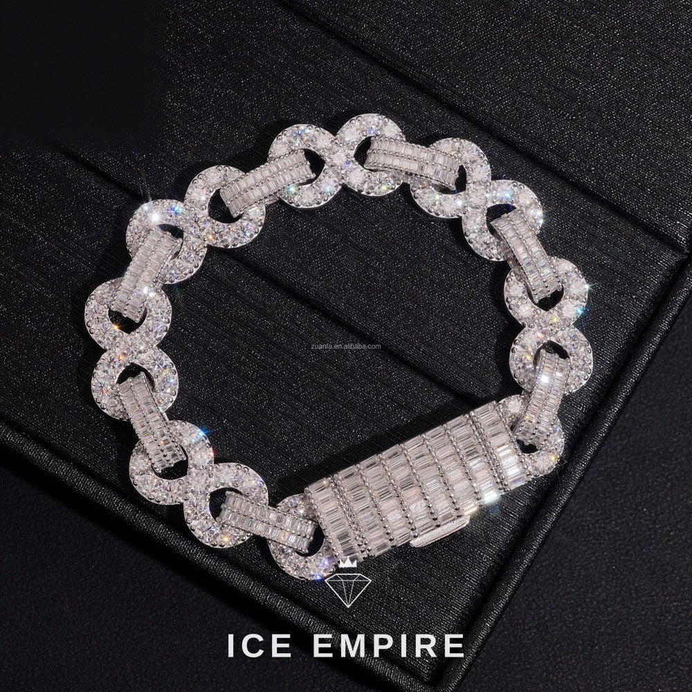Iced Out Baguette Rose Gold Moissanite Cuban Chain