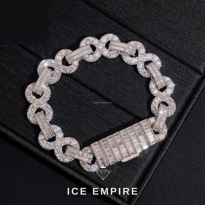 Iced Out Baguette Rose Gold Moissanite Cuban Chain
