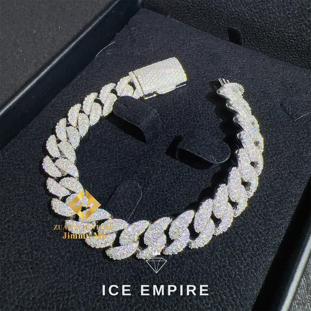 Iced Out 925 Silver Moissanite Cuban Chain