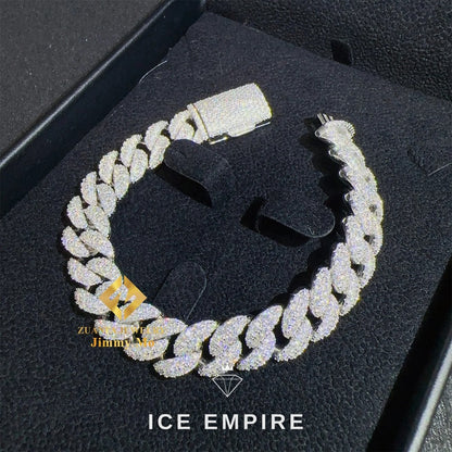 Iced Out 925 Silver Moissanite Cuban Chain