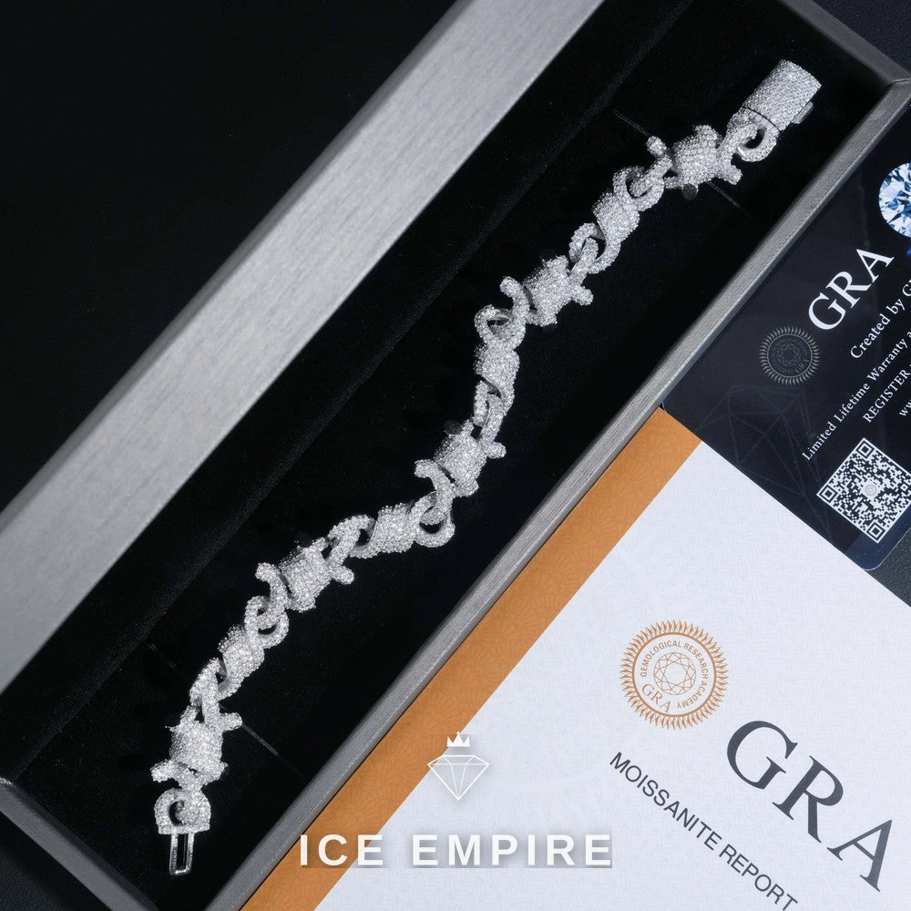 Iced Out 925 Silver Moissanite Cuban Chain