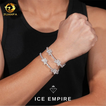 Iced Out 925 Silver Moissanite Tennis Chain