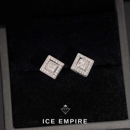 Iced Out 925 Silver Moissanite Stud Earrings