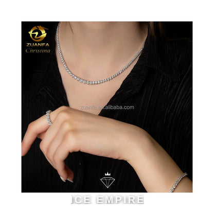 Iced Out 925 Silver Moissanite Cuban Chain