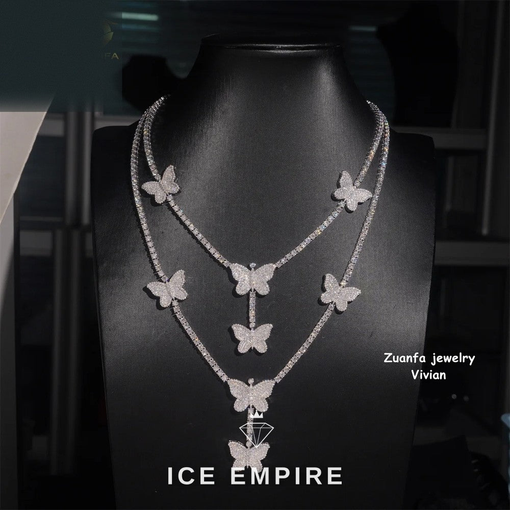 Iced Out Rose Gold Plated Moissanite Cuban Chain