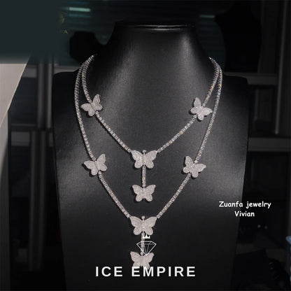 Iced Out Rose Gold Plated Moissanite Cuban Chain