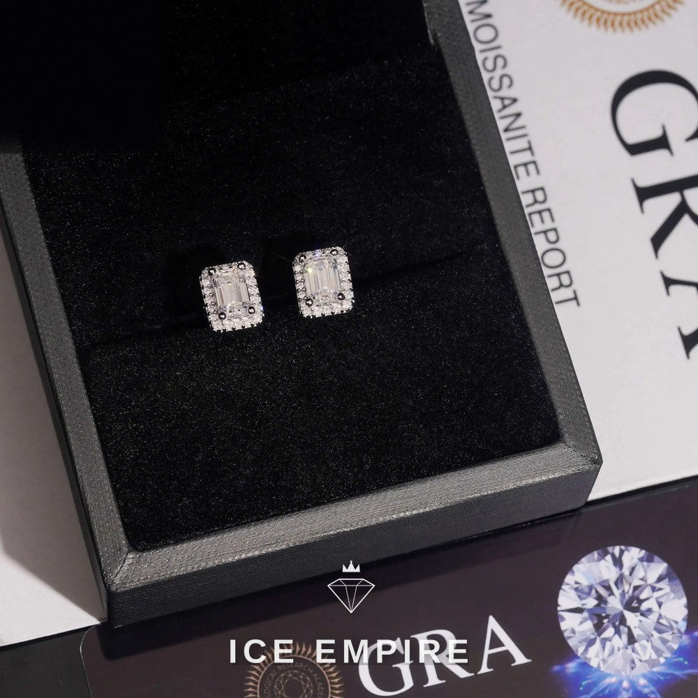 Iced Out 925 Silver Moissanite Earrings