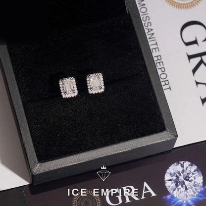 Iced Out 925 Silver Moissanite Earrings