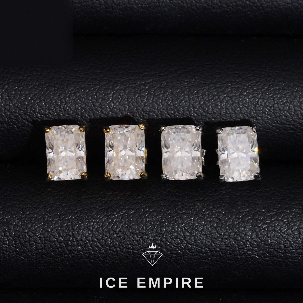 Iced Out 10K Gold Lab Grown Diamond Stud Earrings