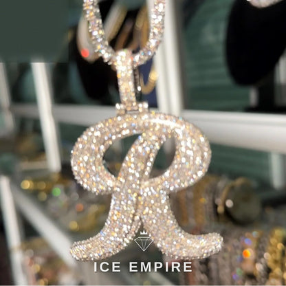 Iced Out Rose Gold Plated Moissanite Pendant