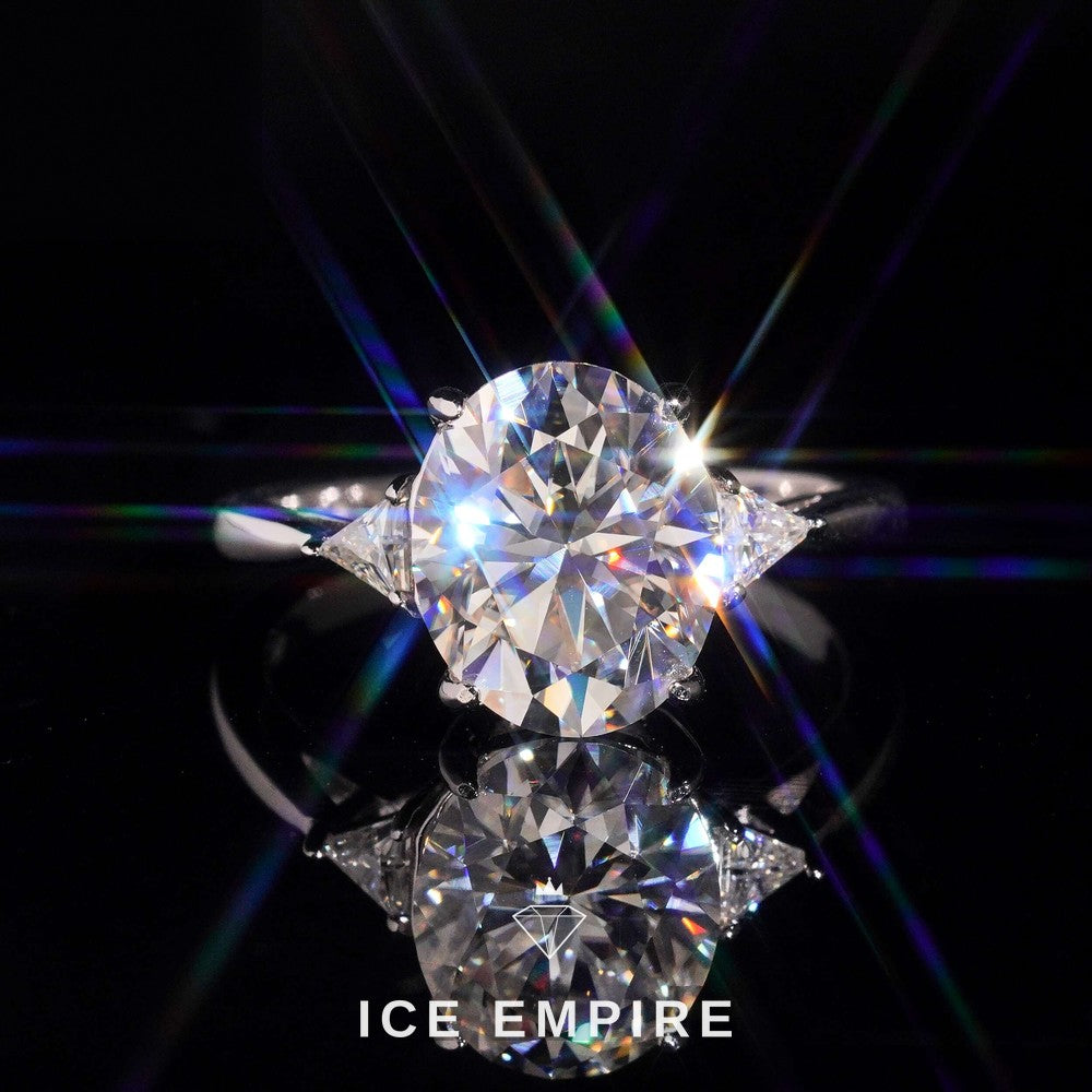 Iced Out 925 Silver Moissanite Engagement Ring