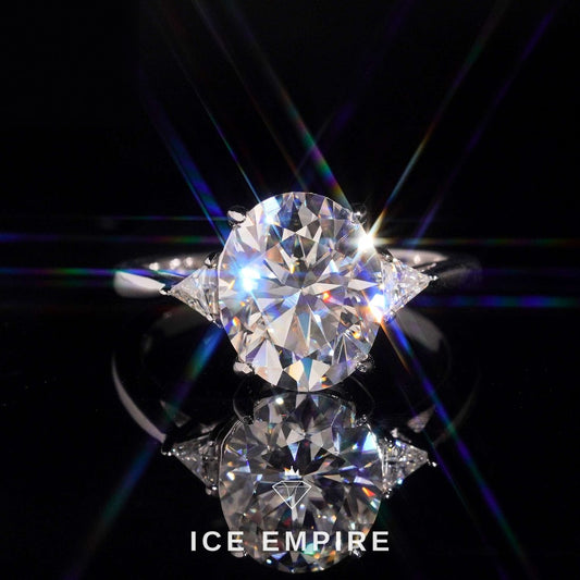 Iced Out 925 Silver Moissanite Engagement Ring