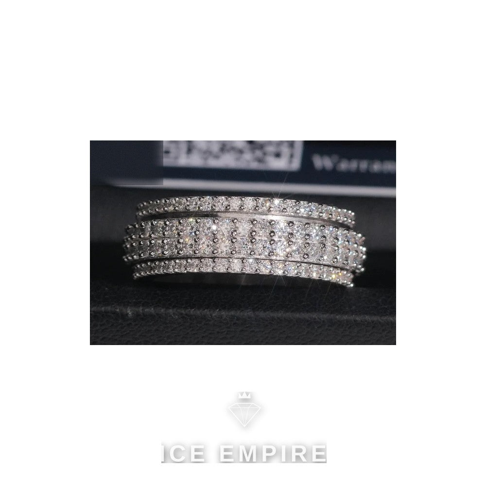 Iced Out 925 Silver Moissanite Ring