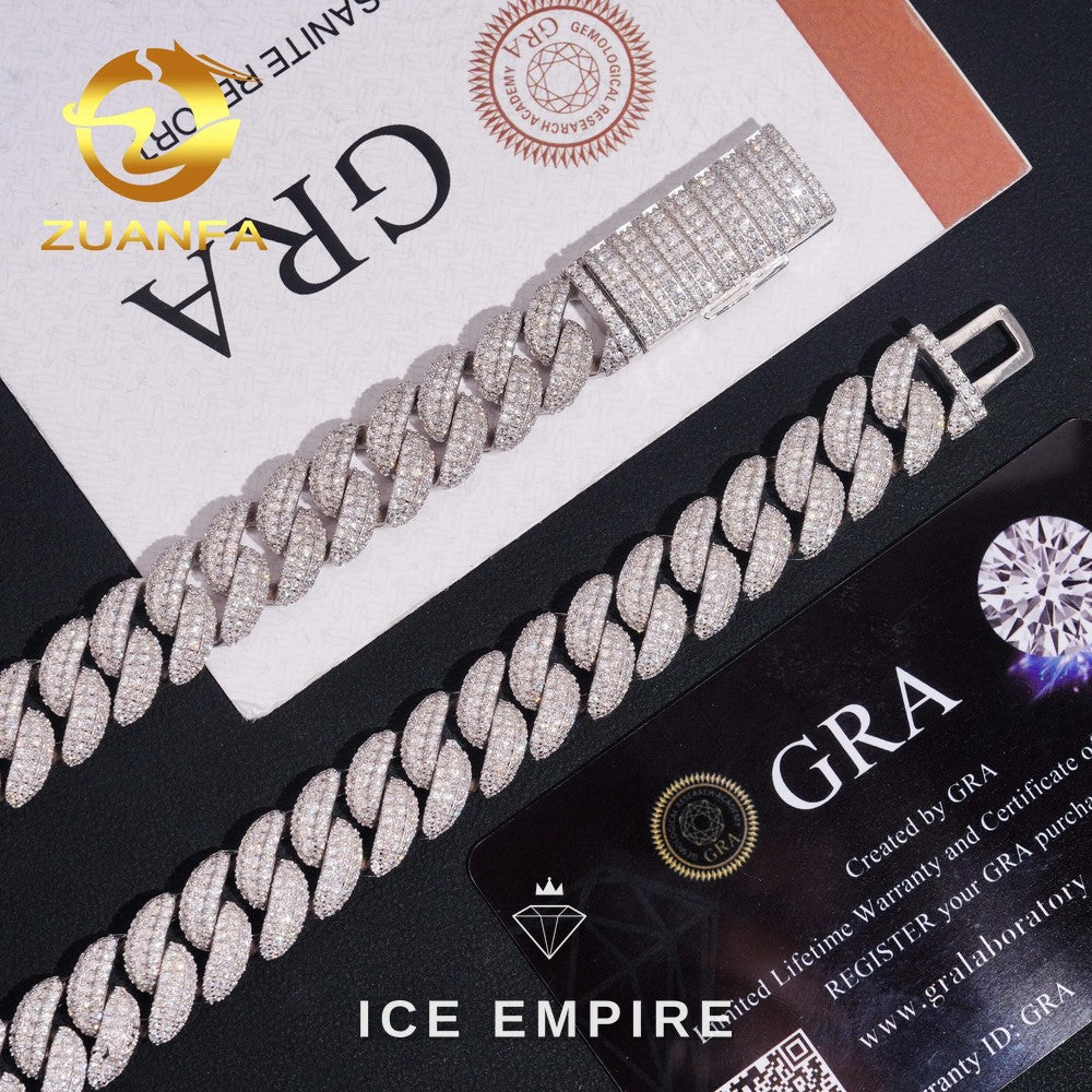 Iced Out Rose Gold Plated Moissanite Cuban Chain