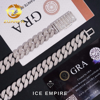 Iced Out Rose Gold Plated Moissanite Cuban Chain