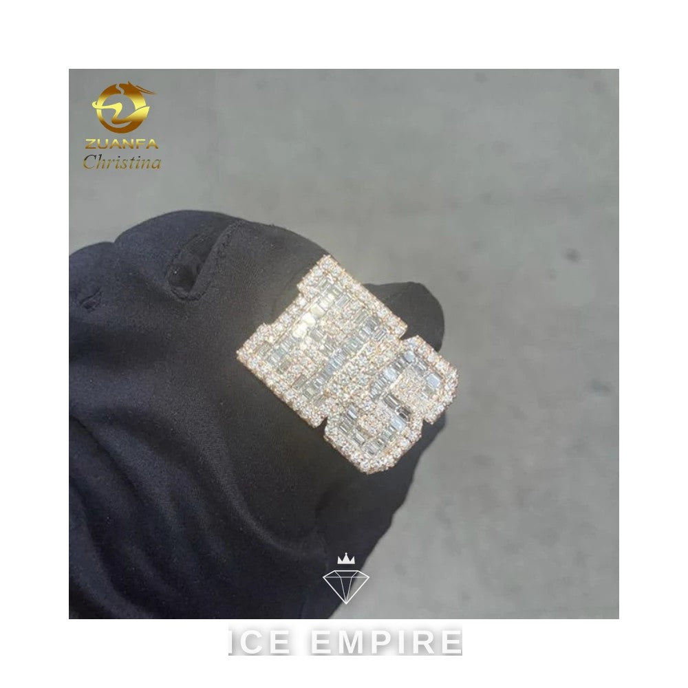 Iced Out 925 Silver Moissanite Ring