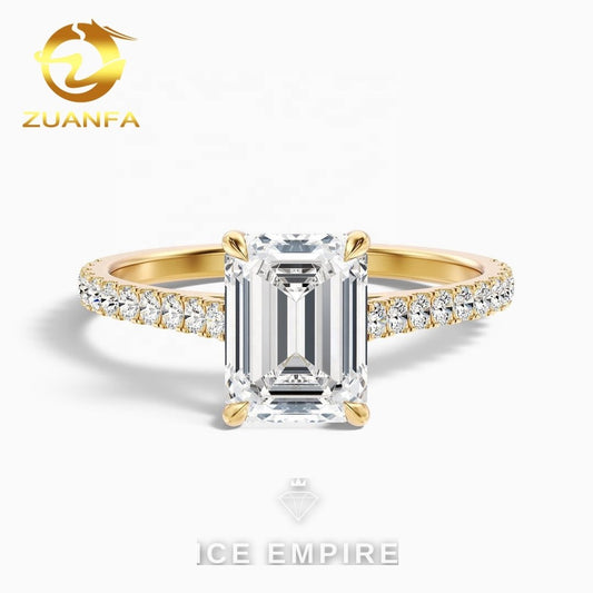 Iced Out 14K Gold Lab Grown Diamond Engagement Ring