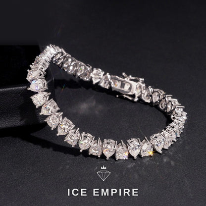 Iced Out 925 Silver Moissanite Tennis Bracelet