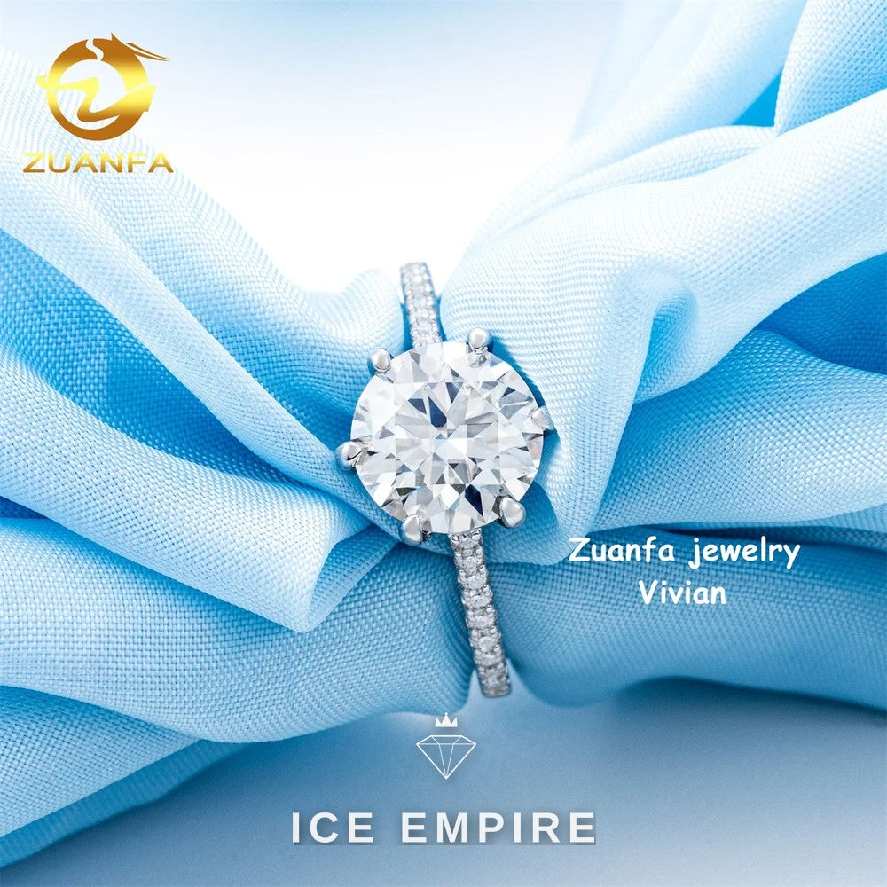Iced Out 925 Silver Moissanite Ring