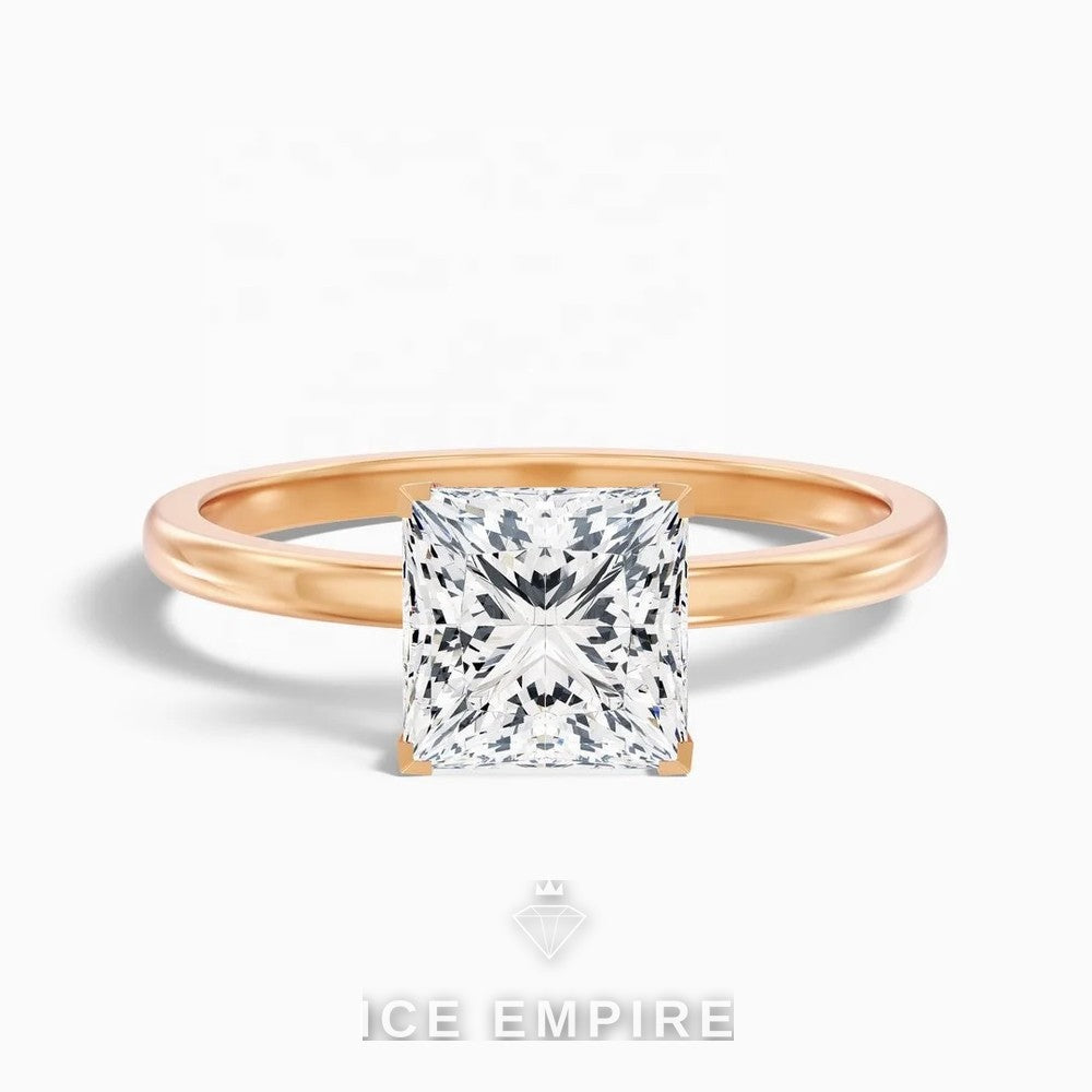 Iced Out 14K Gold Lab Grown Diamond Engagement Ring