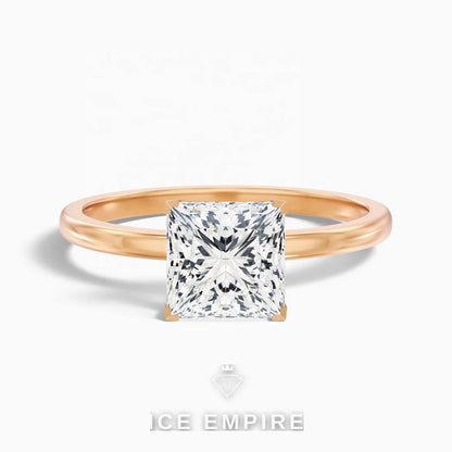 Iced Out 14K Gold Lab Grown Diamond Engagement Ring