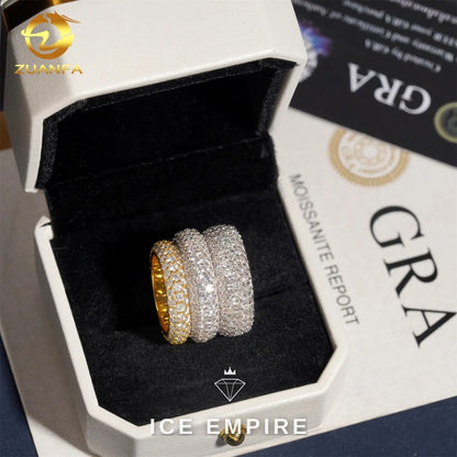 Iced Out 925 Silver Moissanite Ring