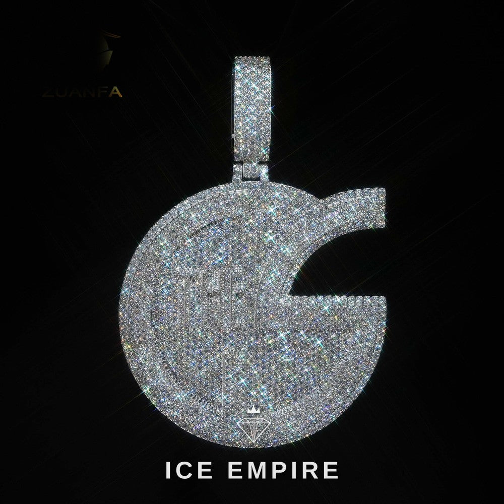 Iced Out Baguette 925 Silver Pendant