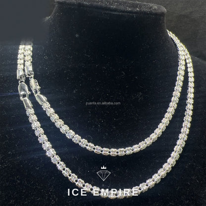 Iced Out 925 Silver Moissanite Cuban Chain