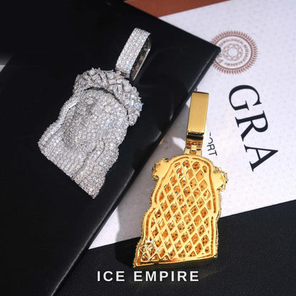 Iced Out Baguette 925 Silver Pendant