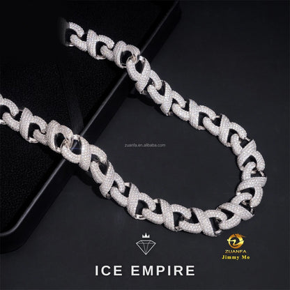 Iced Out 925 Silver Moissanite Cuban Chain