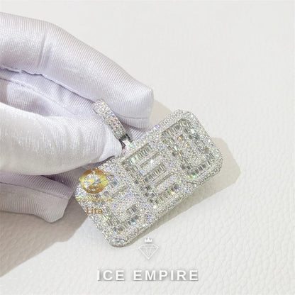 Iced Out 925 Silver Moissanite Pendant