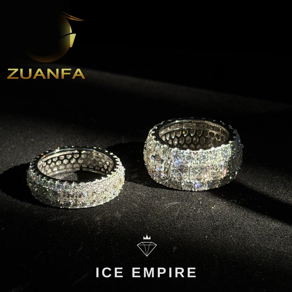 Iced Out 925 Silver Moissanite Hoop Earrings