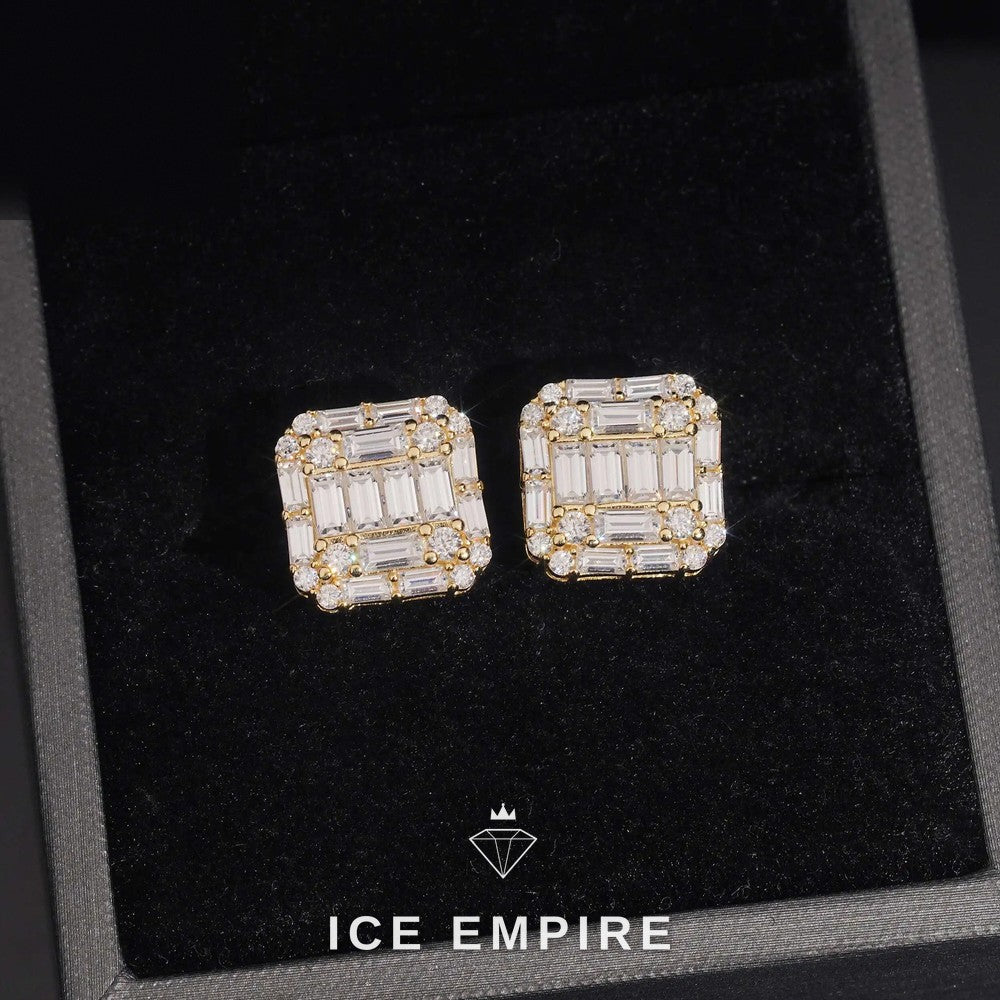 Iced Out Rose Gold Plated Moissanite Earrings